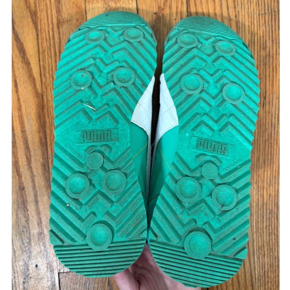 Puma Green Suede Nylon‎ Lace Up Athletic Sneakers Shoes men’s 5.5 Women 7 - Picture 6 of 11